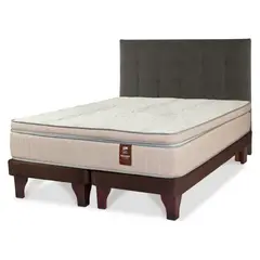 FLEX - Cama Europea Maximo Cobre King 180X200 Cm + Respaldo Design Grafito