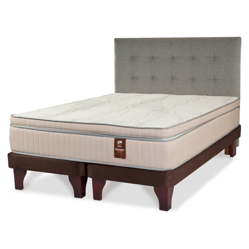 FLEX - Cama Europea Maximo Cobre King 180X200 Flex + Respaldo Design Gris
