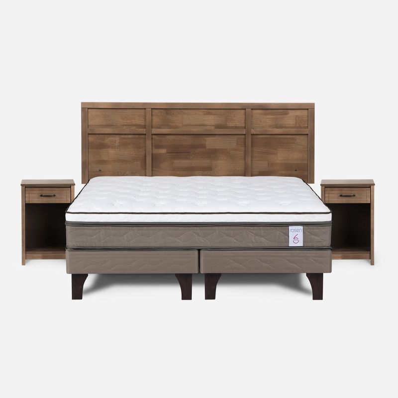 ROSEN - Cama Europea New Style 6 King Base Dividida+Muebles Rosen