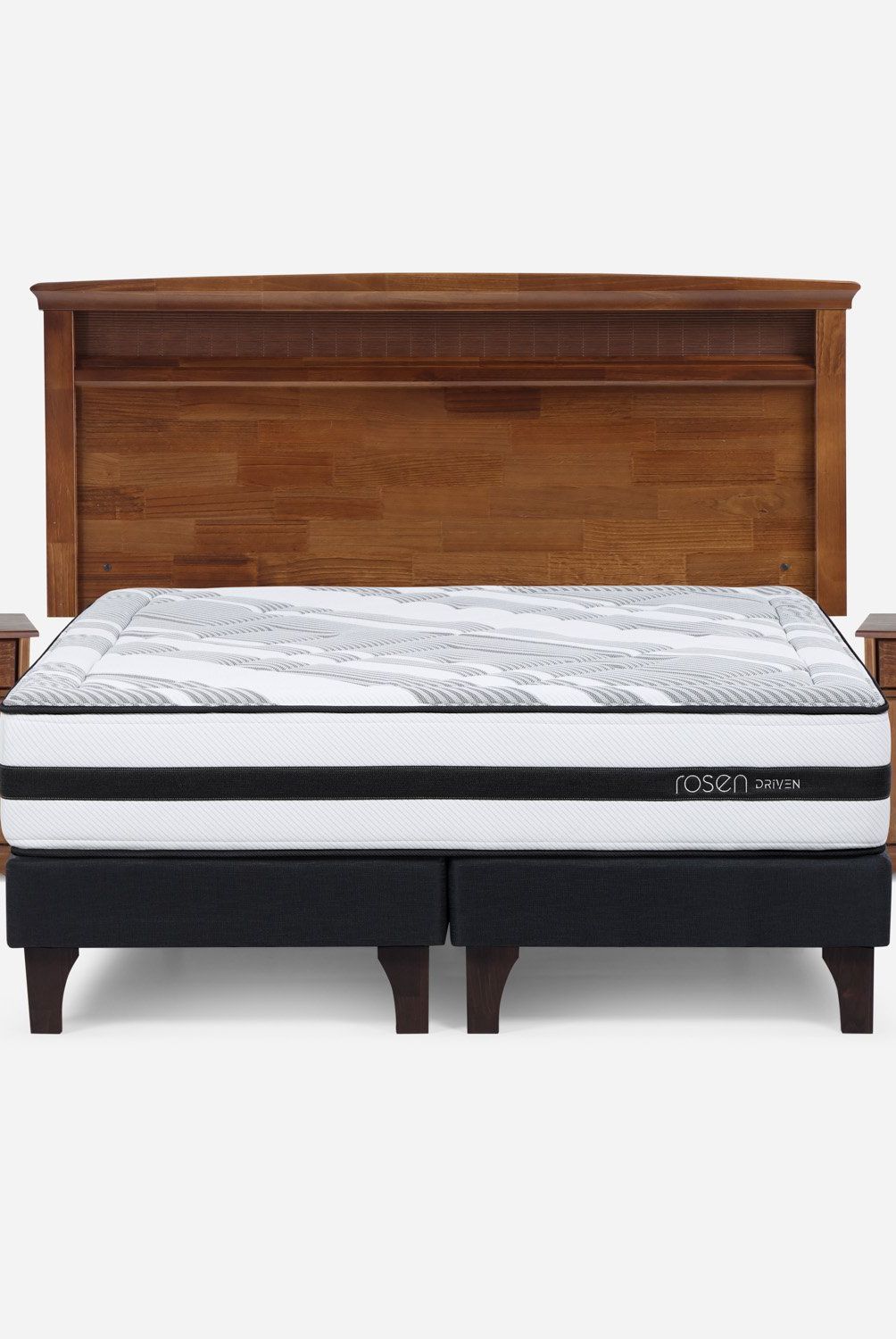 ROSEN - Cama Europea 2 Plazas Driven Base Dividida + Muebles Rosen