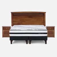 Cama Europea 2 Plazas Driven Base Dividida + Muebles