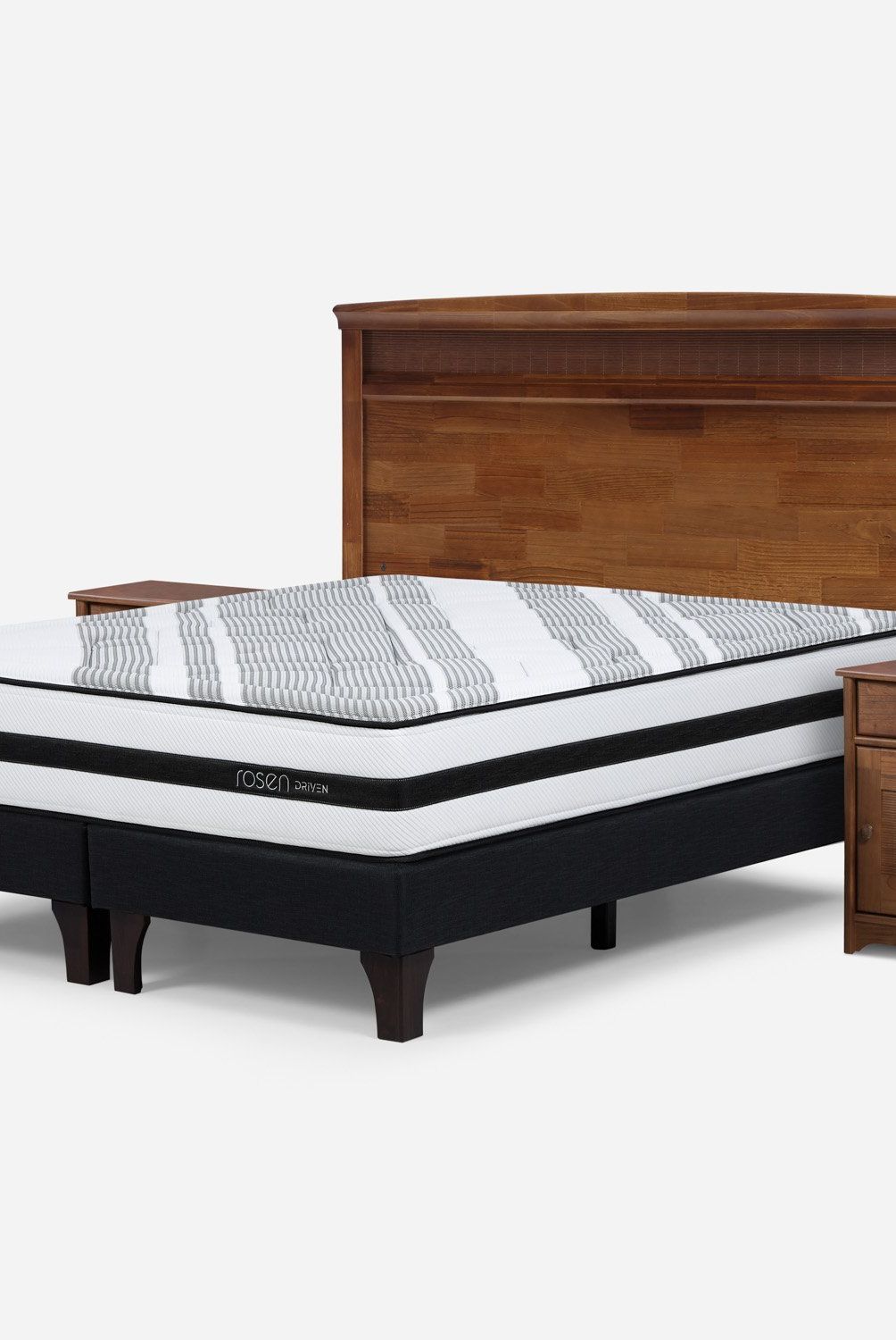 ROSEN - Cama Europea 2 Plazas Driven Base Dividida + Muebles Rosen