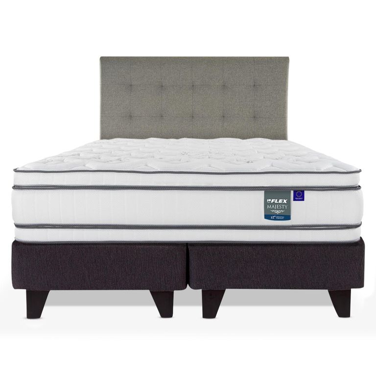 FLEX Cama Europea Majesty 2 Plazas 150X200 Cm + Respaldo Design