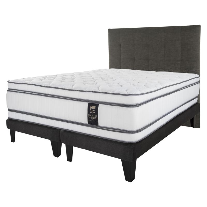 FLEX - Cama Europea Majesty Súper King 200X200 Cm + Respaldo Design Grafito Flex