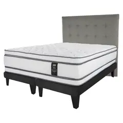 FLEX - Cama Europea Majesty Súper King 200X200 + Respaldo Design Gris