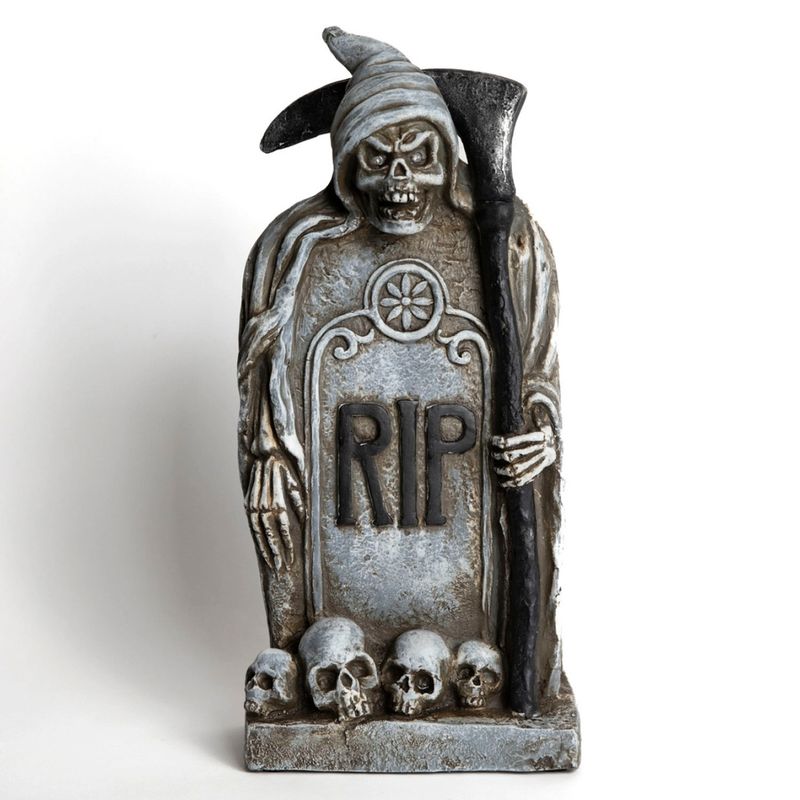FRANK & MORTIS - Halloween Lapida Muerte Con Ojos Led 46X20X12 Cm Frank & Mortis