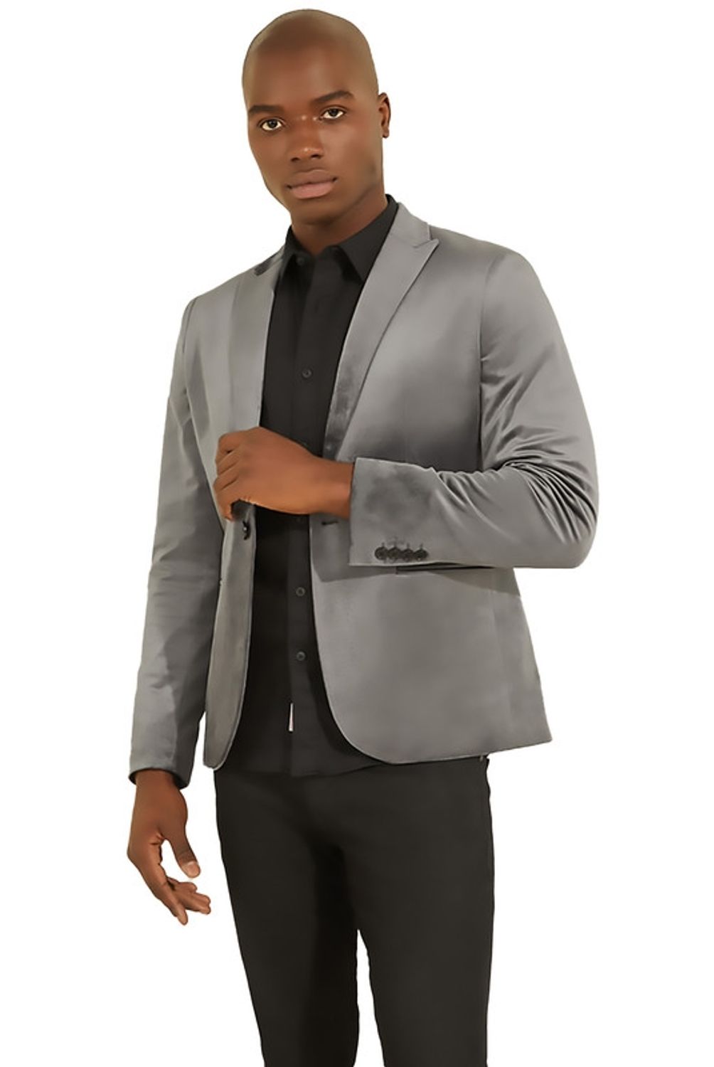 GUESS - Chaqueta Ls Fulham Velvet Blazer G9K5 Gris Guess