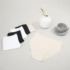 FLORES - Pack 6 Calzones Alto Algodón Mujer