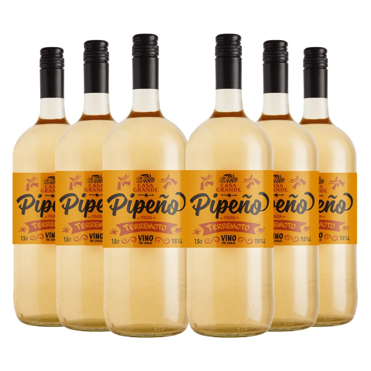 GENERICO - 6 Vinos Pipeño Casa Grande (1500 ml 11.5%)