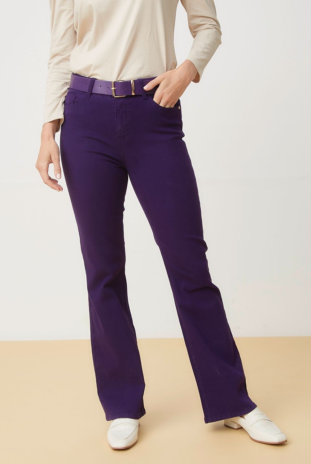 S COCCI - Pantalón Flare Tiro Alto Mujer S. Cocci