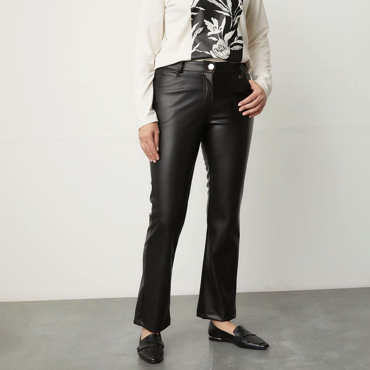 S COCCI - Pantalón Recto Ecocuero Mujer Stefano Cocci