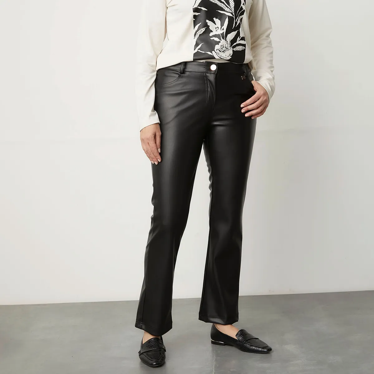 S COCCI - Pantalón Recto Ecocuero Mujer Stefano Cocci