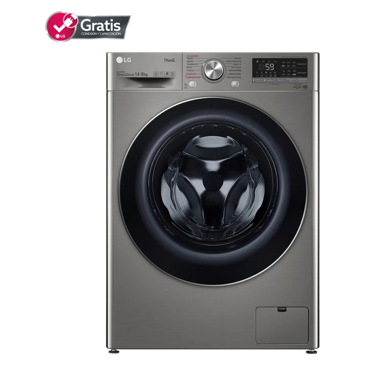 LG - Lavadora y Secadora 14/8 Kg LG WD14VVC4S6C AI DD