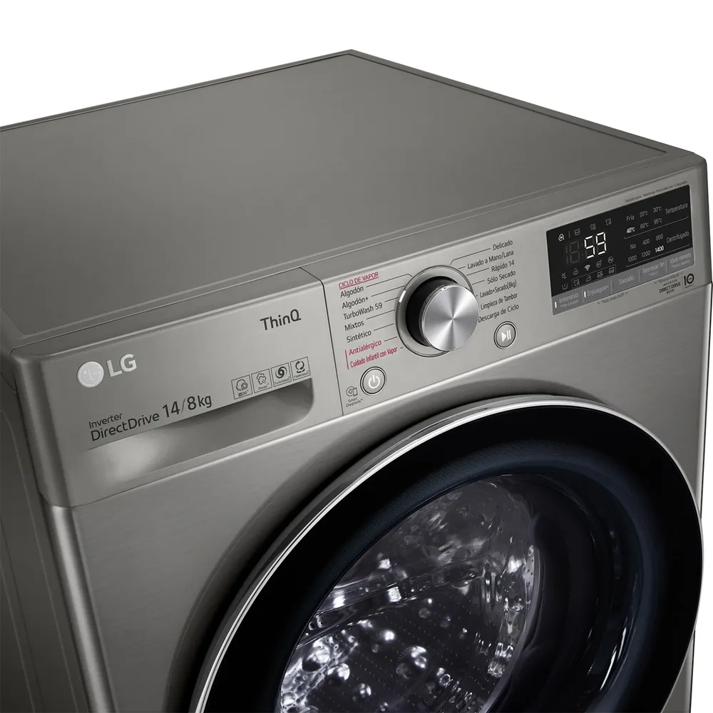 LG WD14VVC4S6C 14/8 kg Platinum Silver, foto 3