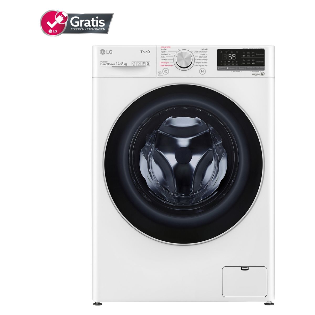 LG - Lavadora y Secadora 14/8 Kg LG WD14WVC4S6 AI DD