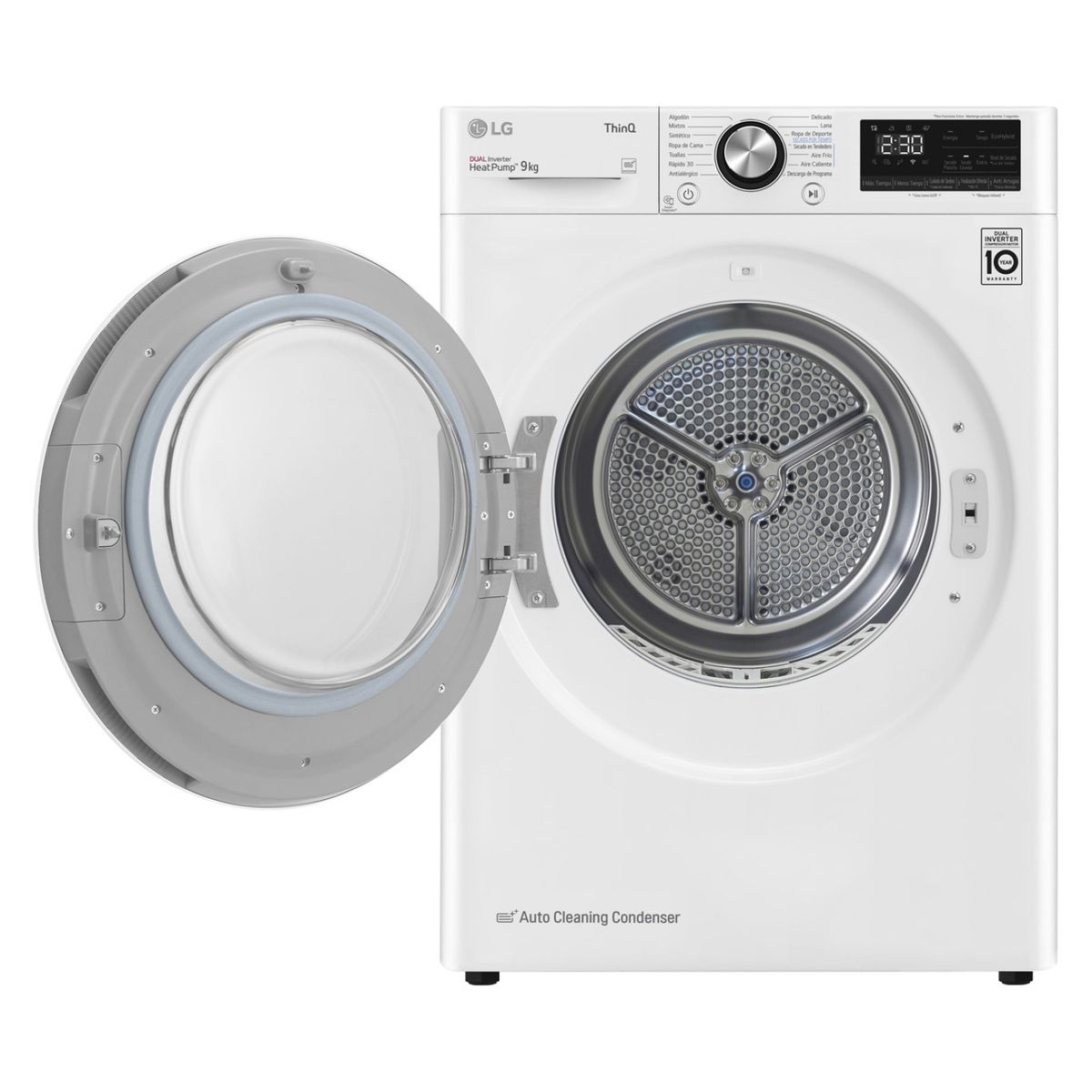 LG - Secadora Eléctrica 9 Kg Bomba de Calor DF9WVC2S6 Dual Inverter Heatpump LG