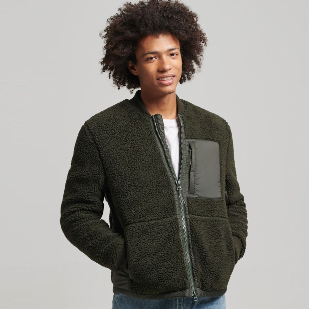 SUPERDRY - Chaqueta Vintage De Polar Con Cremallera Hombre Superdry