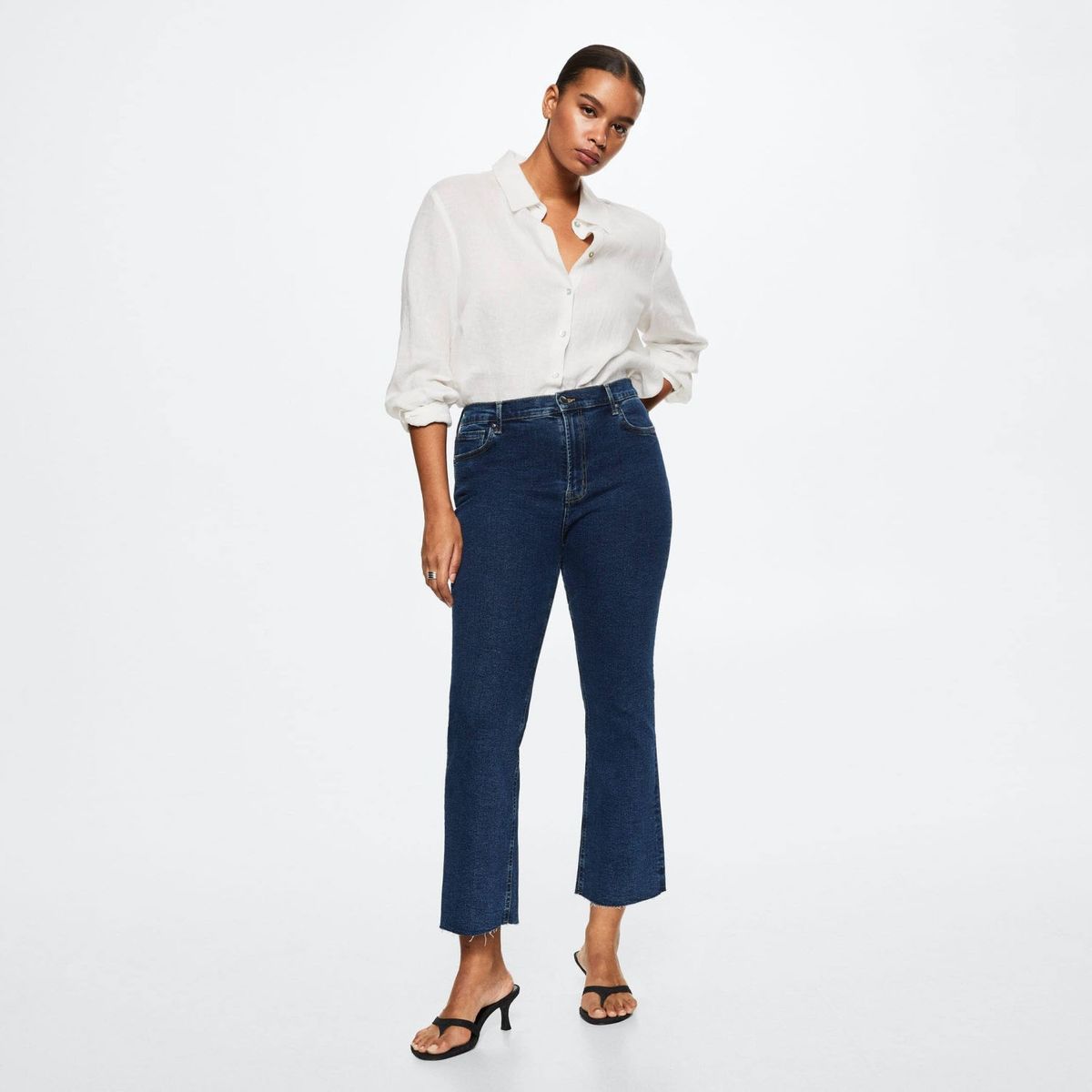 MANGO - Jeans Flare Sienna Tiro Alto Mujer Mango