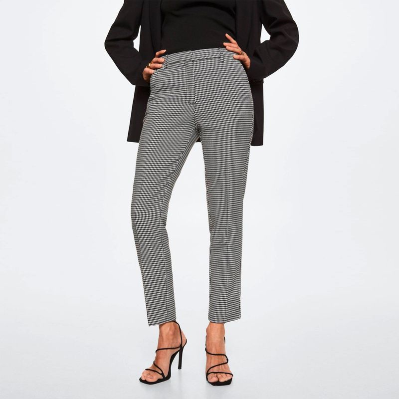 MANGO - Pantalón Traje Skinny Pata De Gallo Warm Mujer Mango