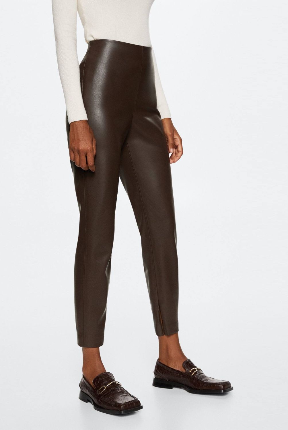 MANGO - Mango Leggings Efecto Piel Aberturas London Mujer