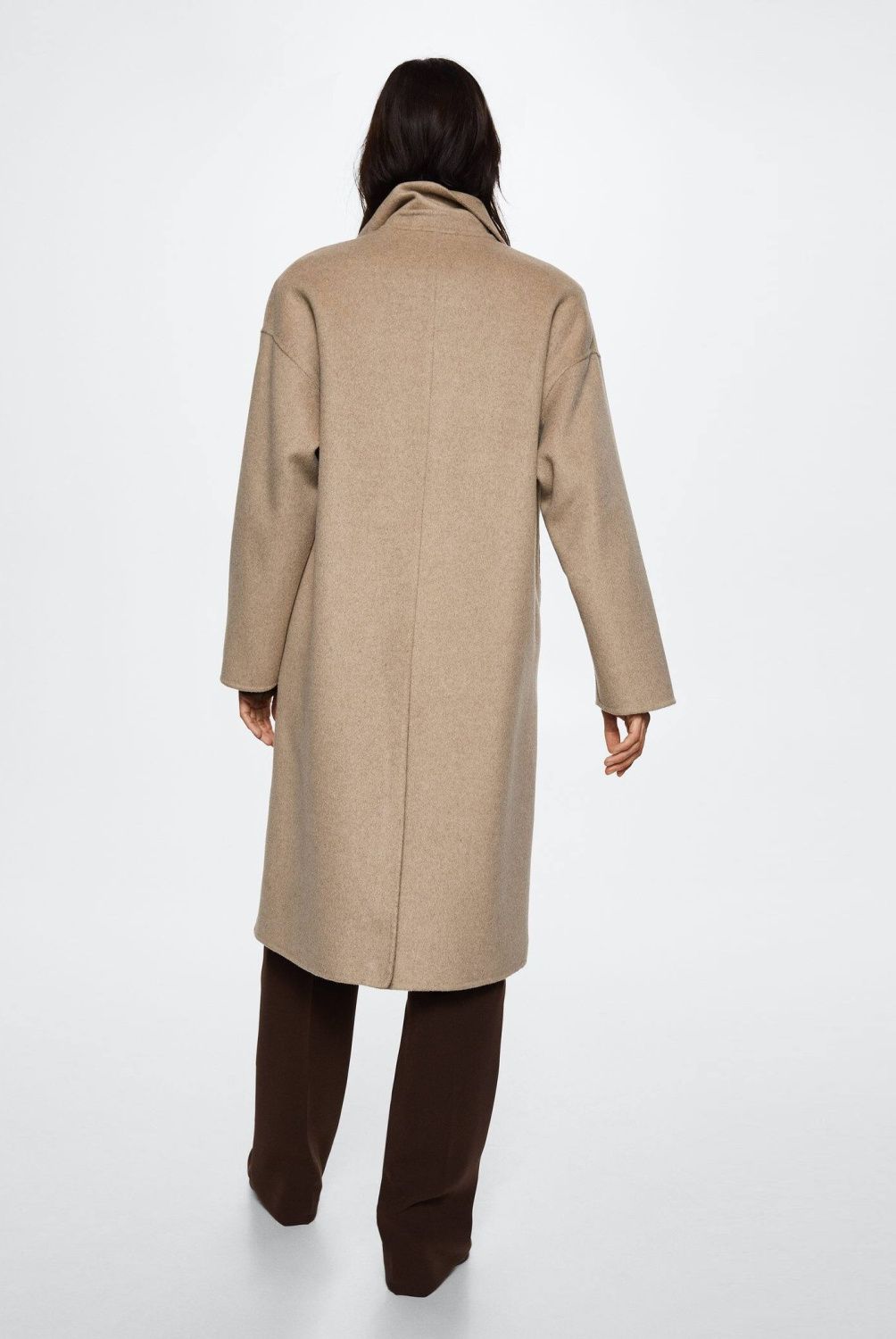 MANGO - Mango Abrigo Lana Handmade Oversize Picarol Mujer