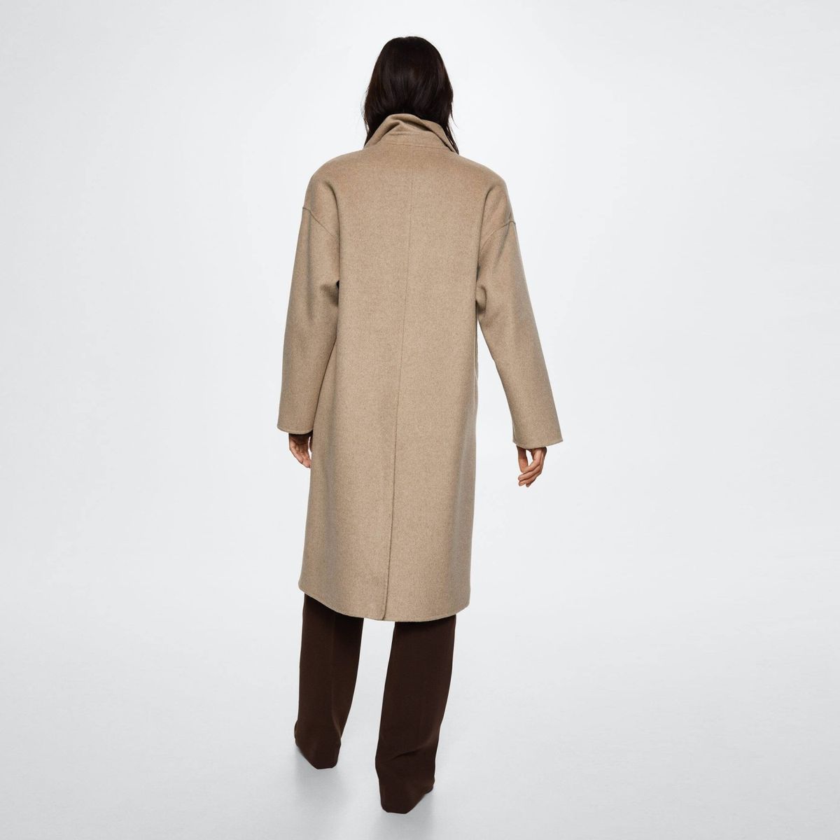 MANGO - Mango Abrigo Lana Handmade Oversize Picarol Mujer