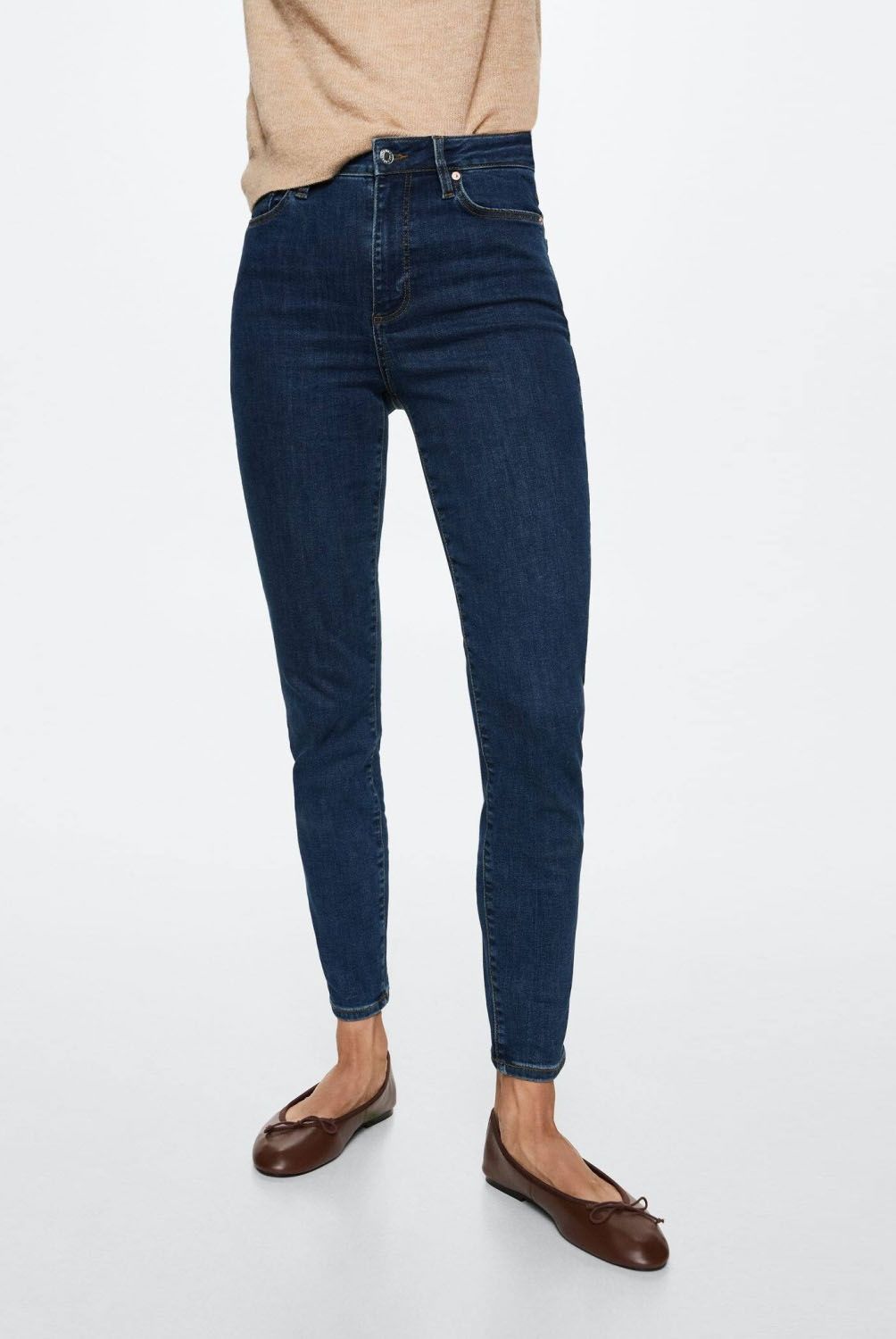 MANGO - Jeans Skinny Anne Tiro Alto Mujer Mango