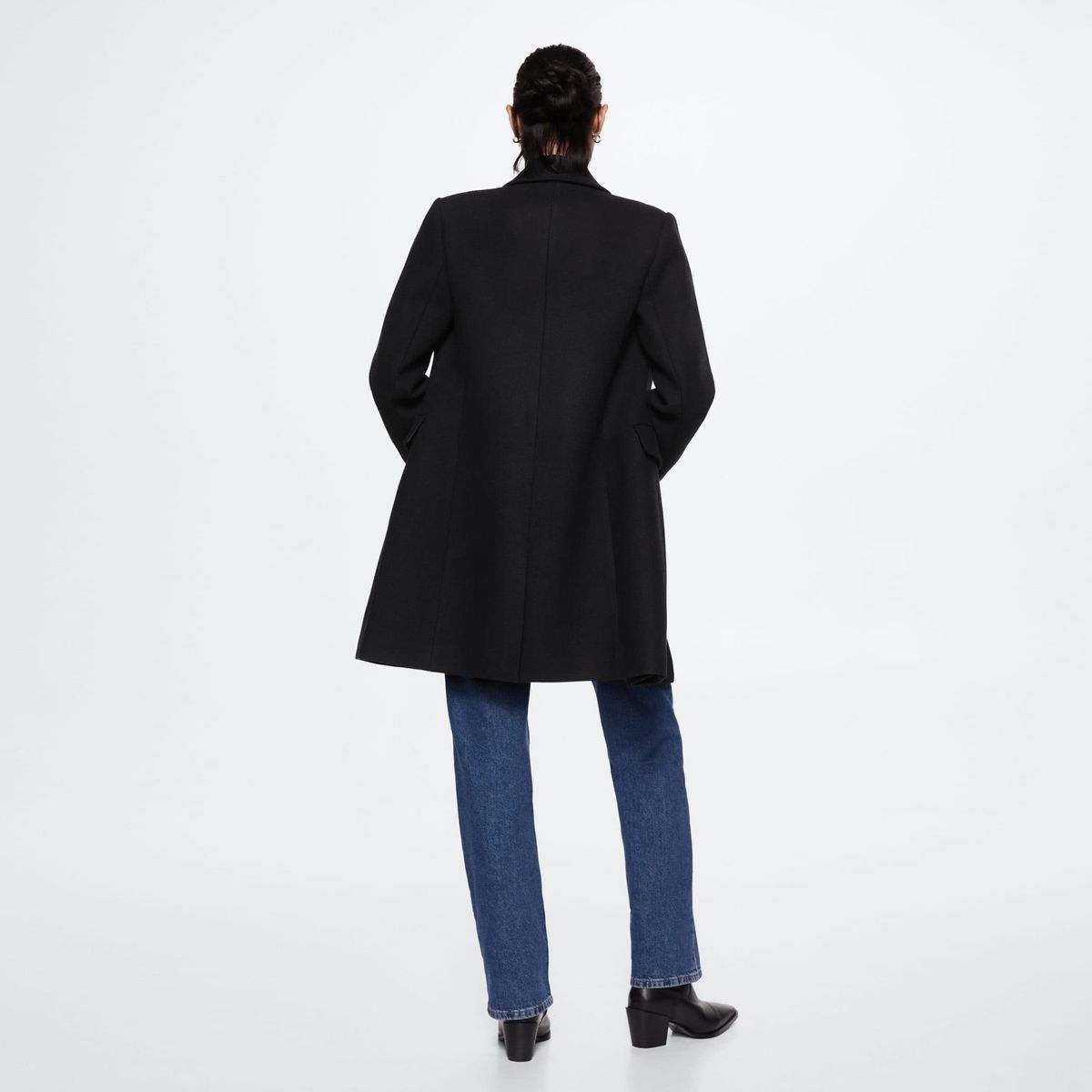 MANGO - Abrigo Largo Lana Cruzado Dali Mujer Mango