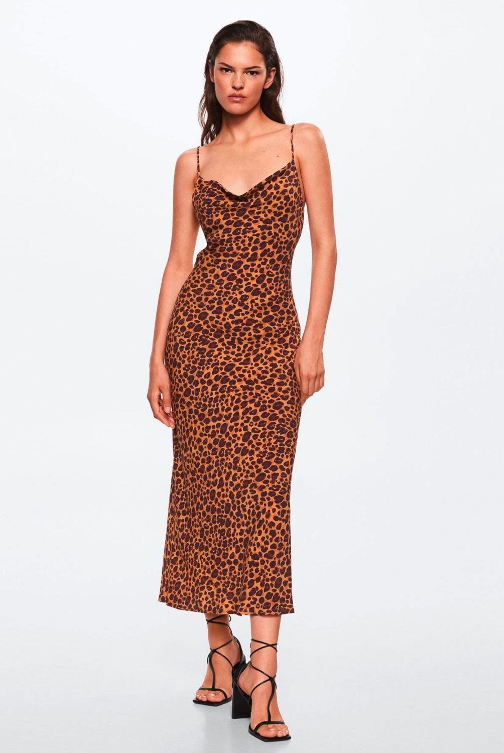 MANGO - Mango Vestido Lencero Estampado Kendal Mujer