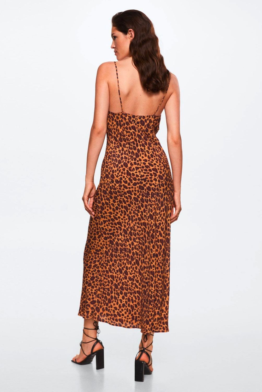 MANGO - Mango Vestido Lencero Estampado Kendal Mujer