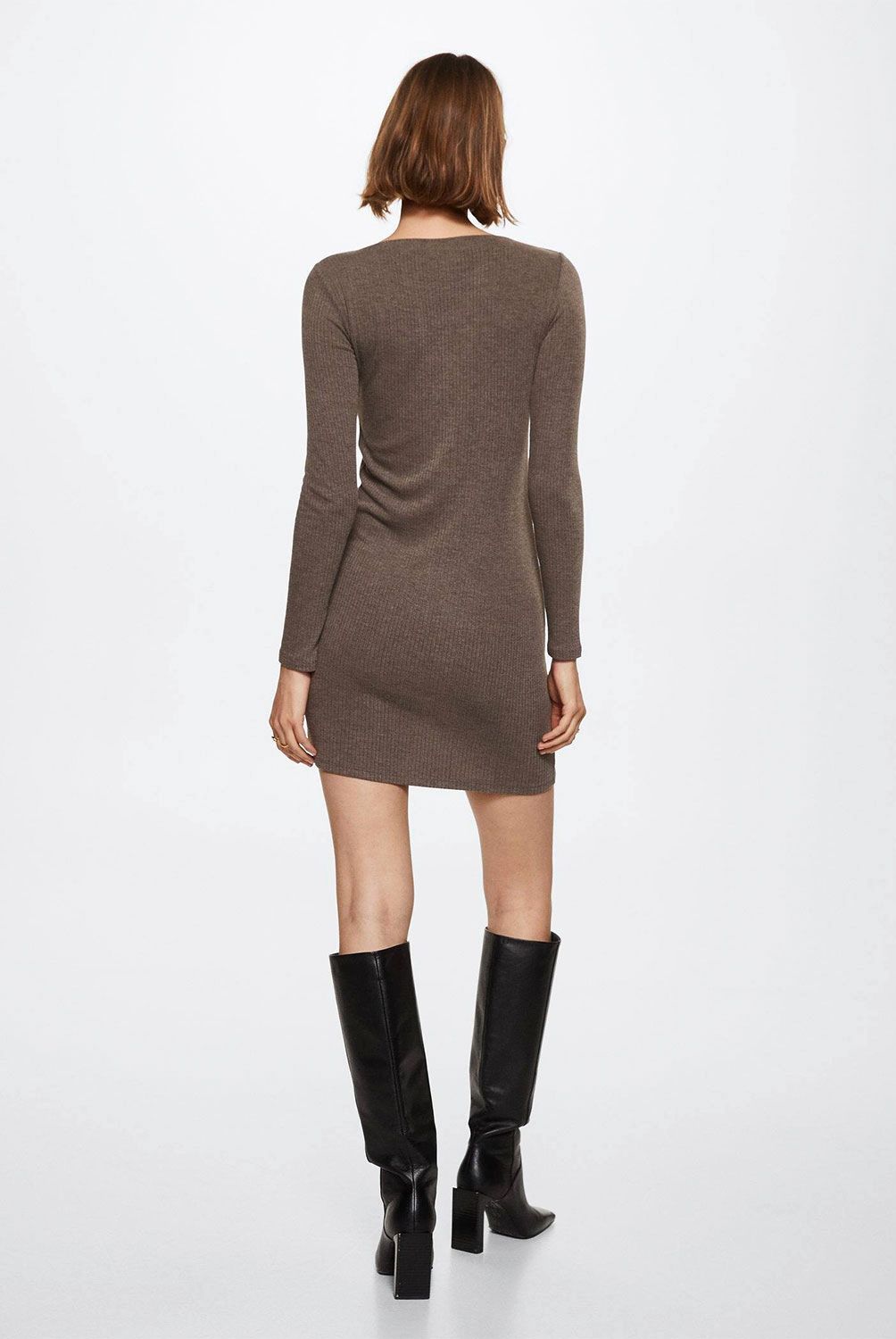 MANGO - Mango Vestido Corto Canalé Petra Mujer