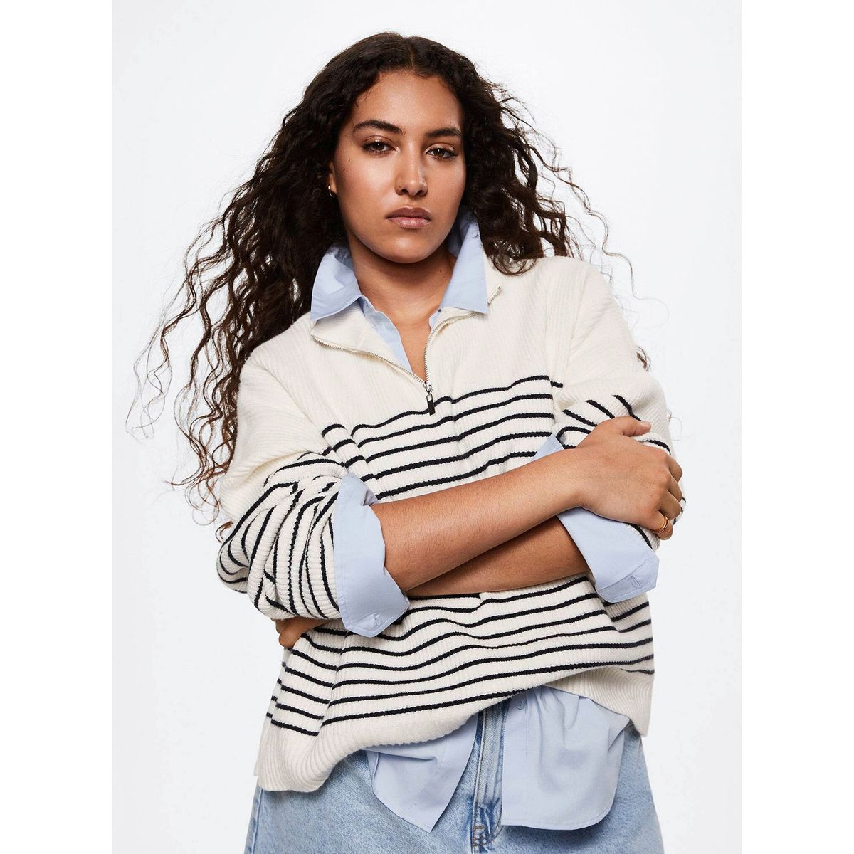 MANGO - Sweater Punto Rayas Rizon Mujer Mango