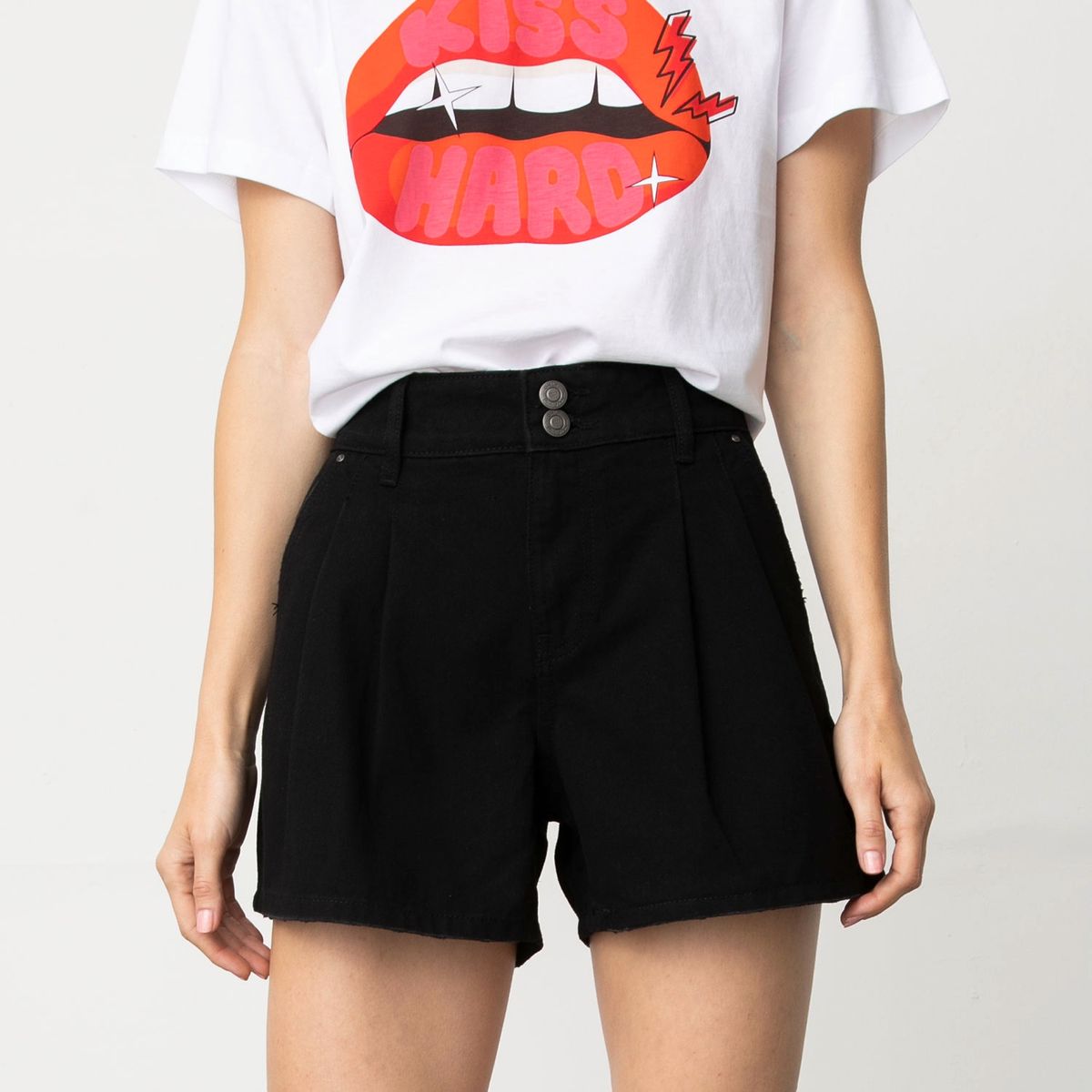 ONLY - Short Tiro Alto Denim Algodón Mujer Only