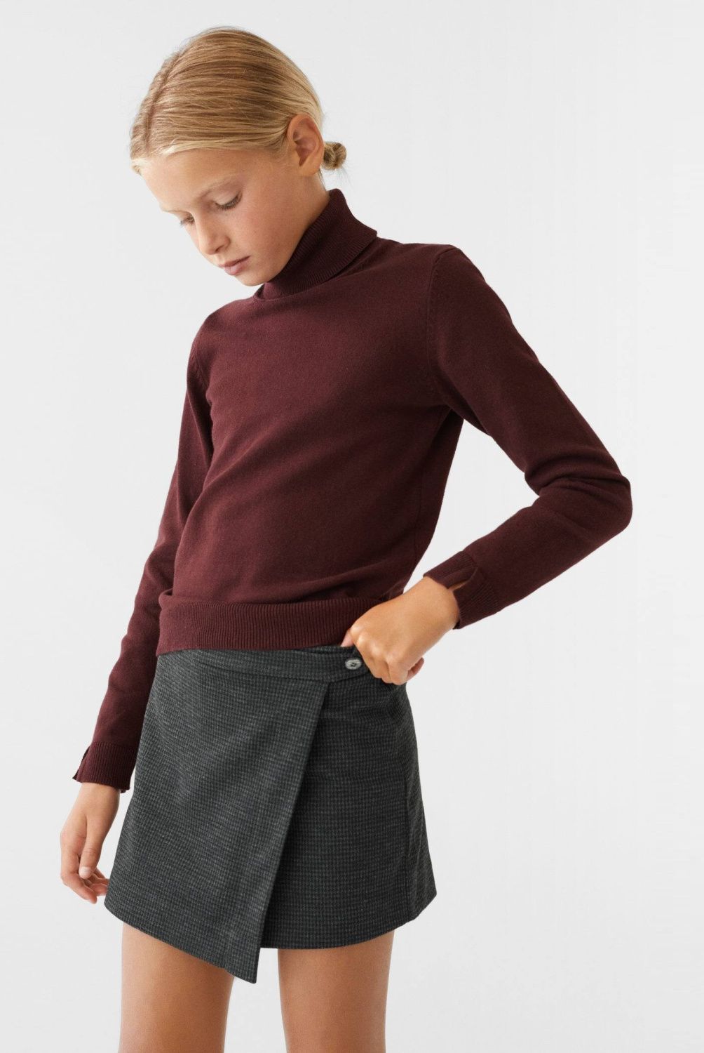 MANGO KIDS - Mango Kids Falda Pantalón Pata De Gallo