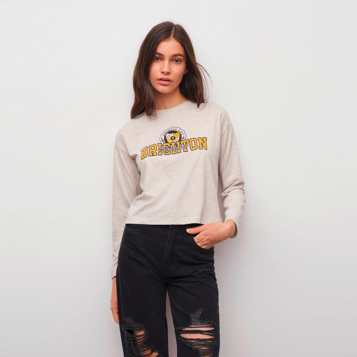 MANGO TEEN - Polera Manga Larga Estampada Niña Mango Teen