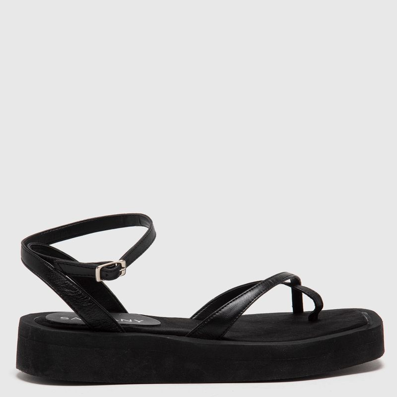 RICKY SARKANY - Ricky Sarkany Sandalia Mujer Cuero Negro