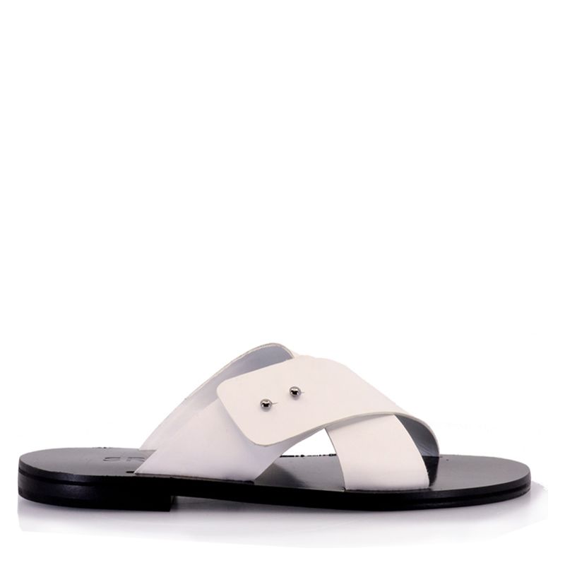 RICKY SARKANY - Ricky Sarkany Sandalia Mujer Cuero Blanco