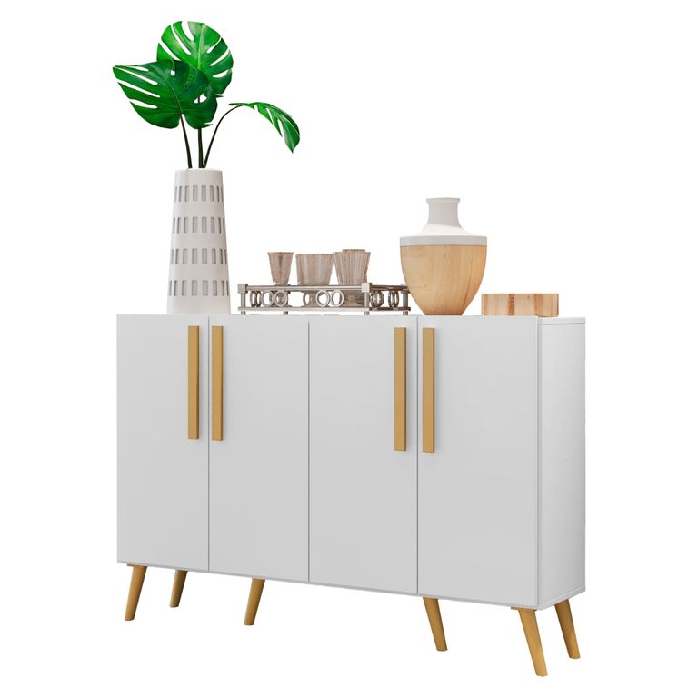 BE DESIGN Buffet Retro Viena 4 Puertas Blanco