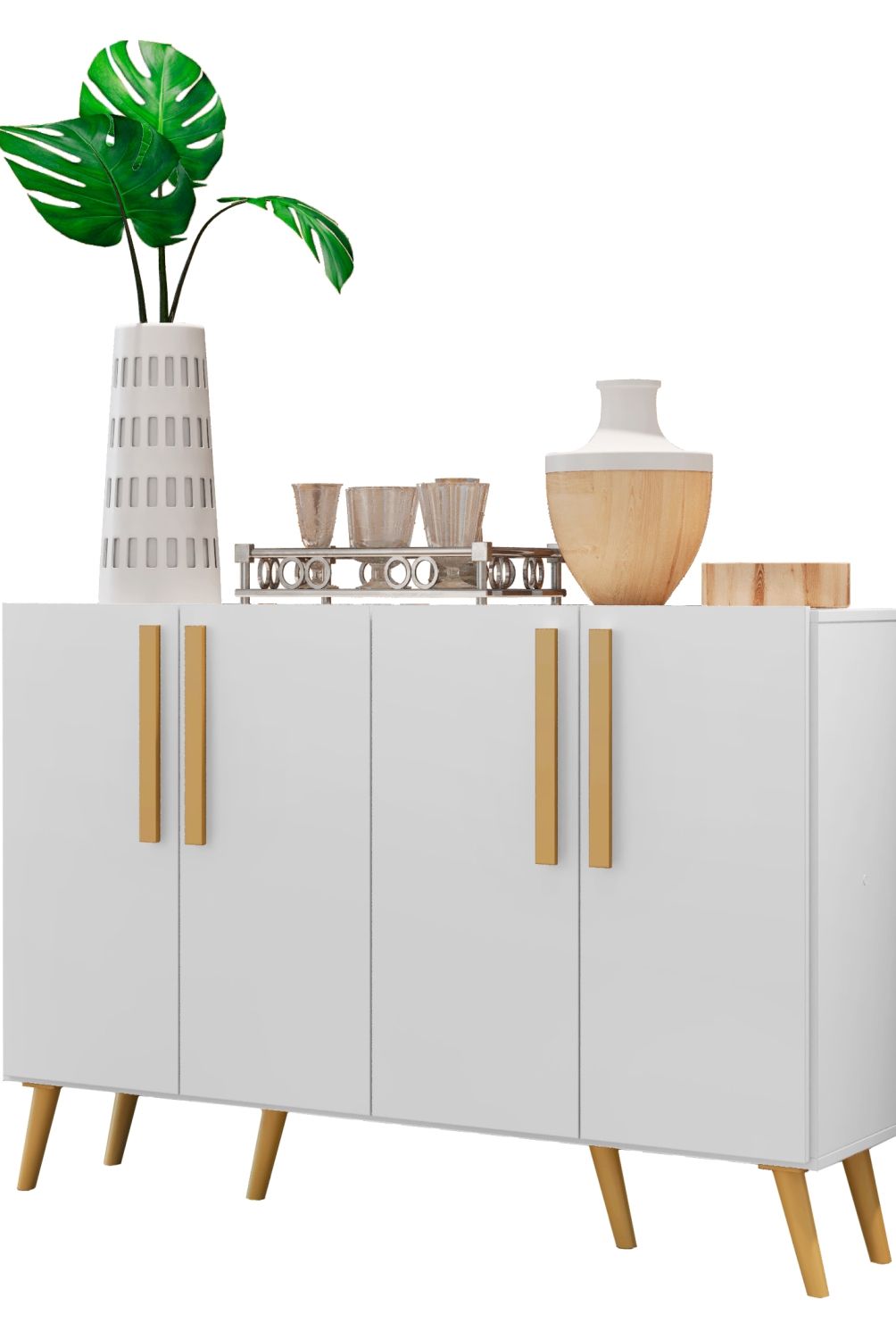 BE DESIGN - Buffet Retro Viena 4 Puertas Blanco Be Design