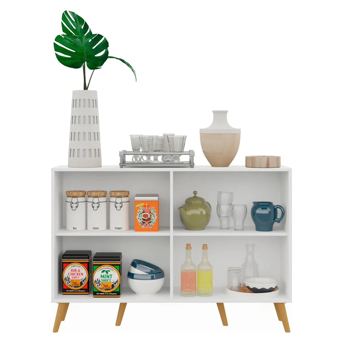 BE DESIGN - Buffet Retro Viena 4 Puertas Blanco Be Design