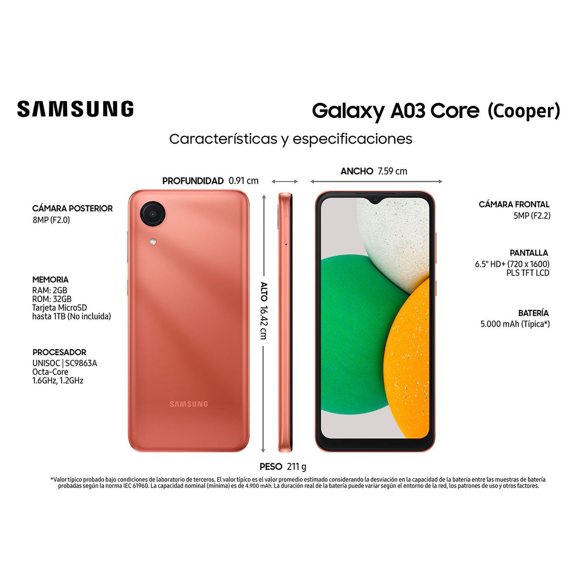 SAMSUNG - Celular Smartphone Samsung Galaxy A03 Core 32 GB