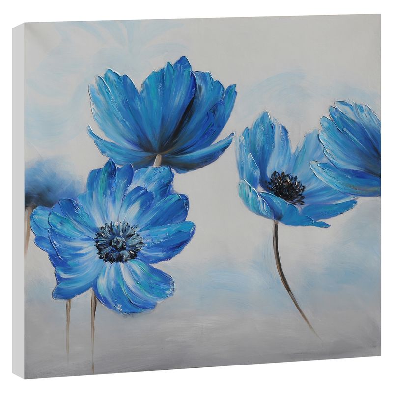 RONDA - Cuadros Óleo Flores Azules 70X70 Cm Ronda