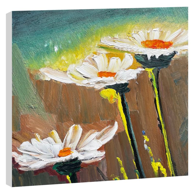 RONDA - Cuadros Óleo Flores Blancas 70X70 Cm Ronda