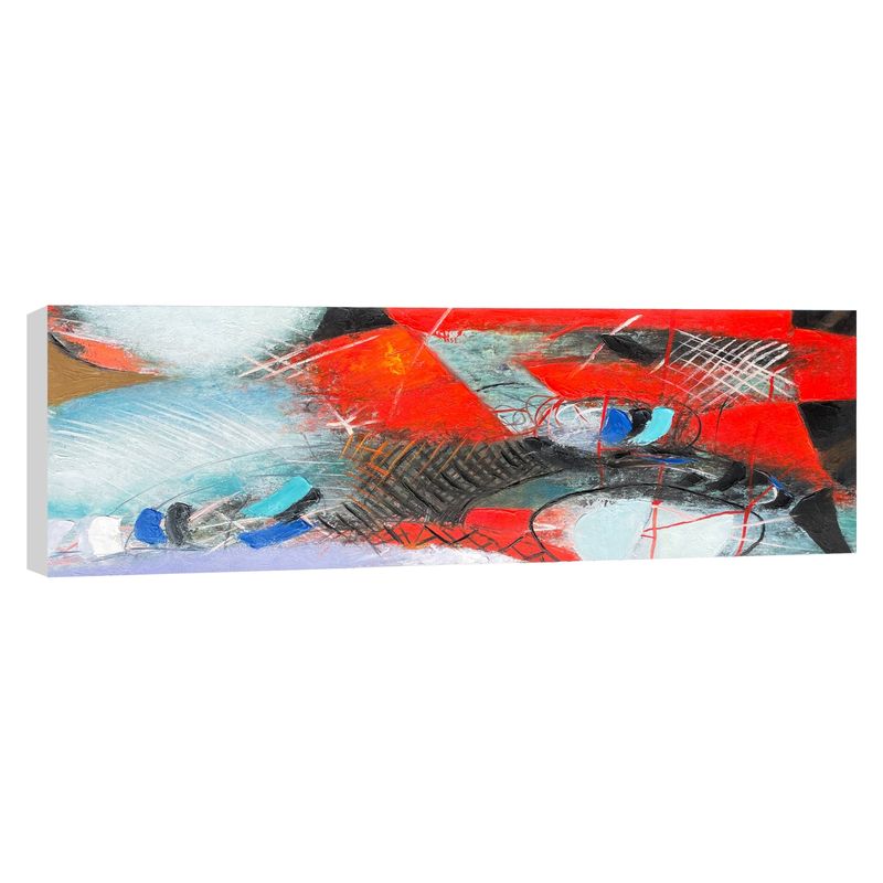 RONDA - Cuadros Óleo Moderno Rojo 40X120 Cm Ronda
