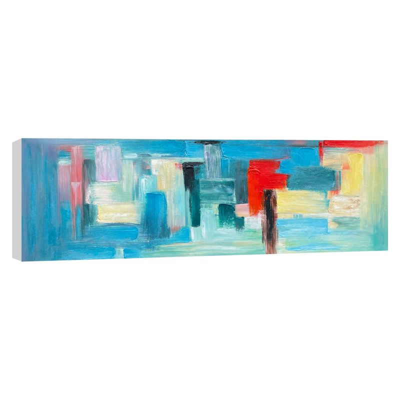 RONDA - Cuadros Óleo Moderno Azul 40X120 Cm Ronda