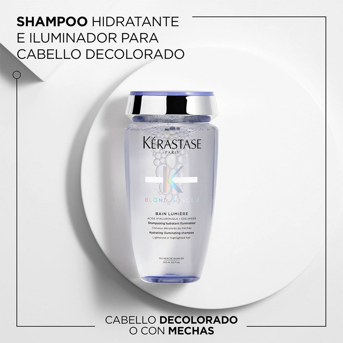 KERASTASE - Set Cabello Rubio o Decolorado Blond Absolu Shampoo Bain Lumiere 500 ml + Aceite Huile Cicaextreme 50ml KERASTASE