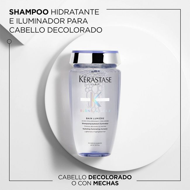 KERASTASE - Set Cabello Rubio o Decolorado Blond Absolu Shampoo Bain Lumiere 500 ml + Aceite Huile Cicaextreme 50ml KERASTASE