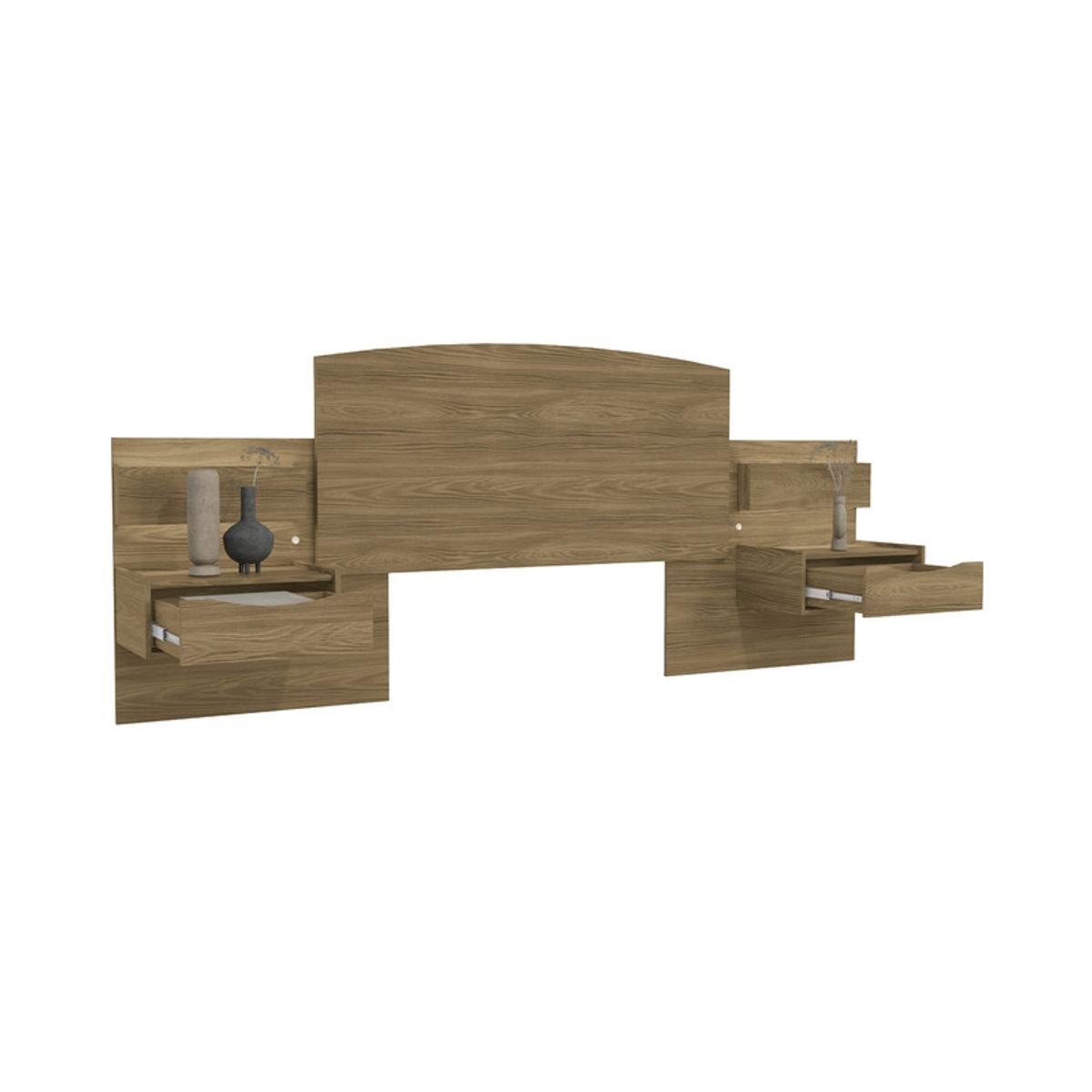 HOGA - Respaldo de Cama con Veladores y Luz Led Antonella