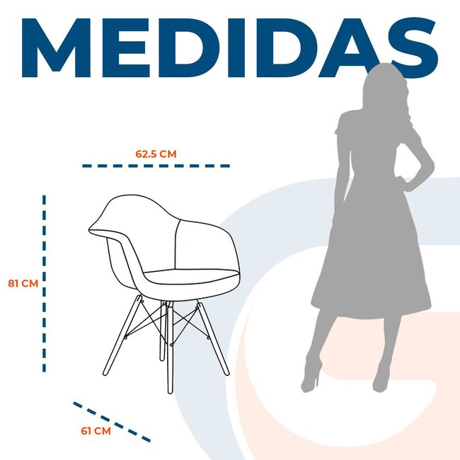 GLOBAL - Pack 2 Sillas Eames patchwork variado