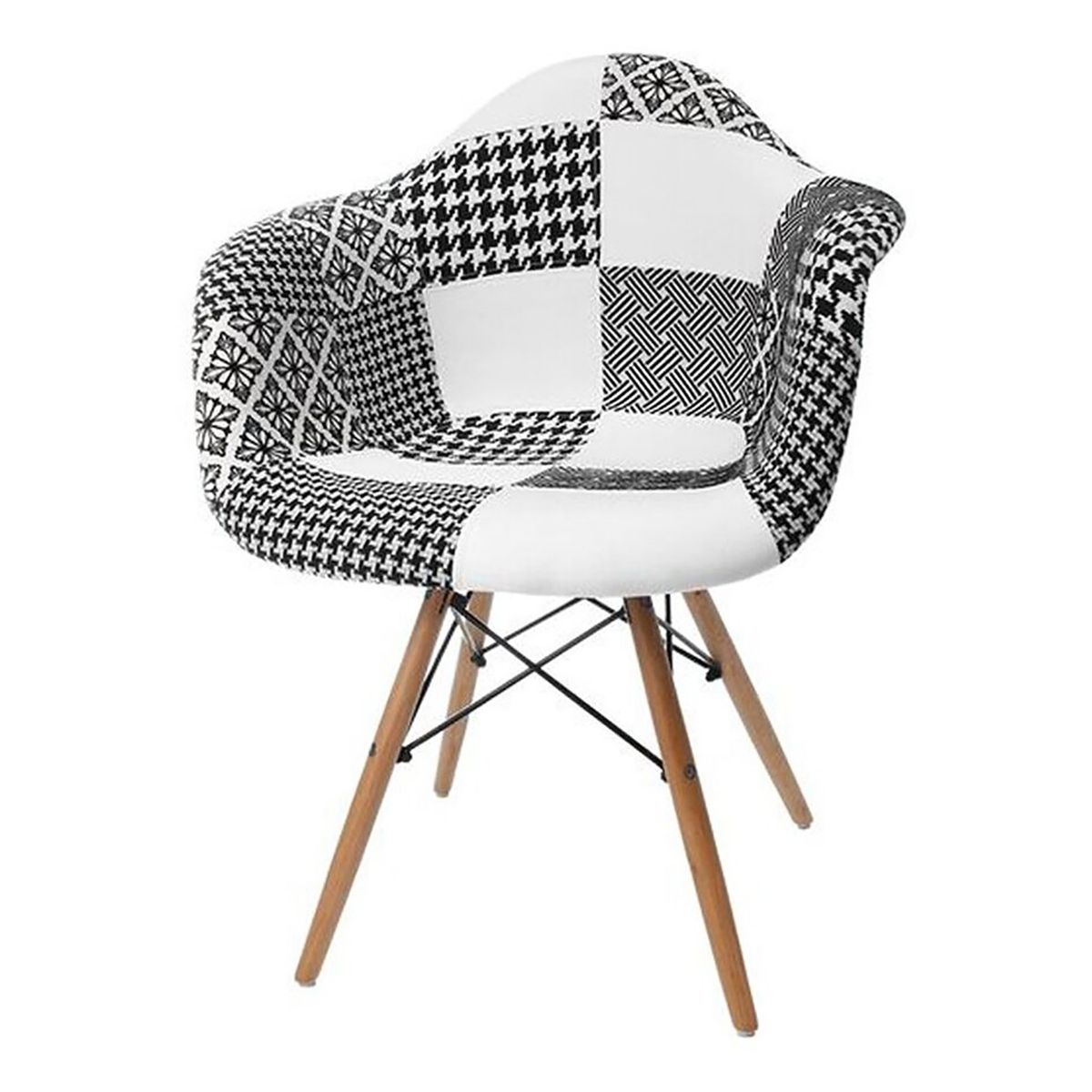 GLOBAL - Silla de diseño EAMES patchwork color Blanco/Negro